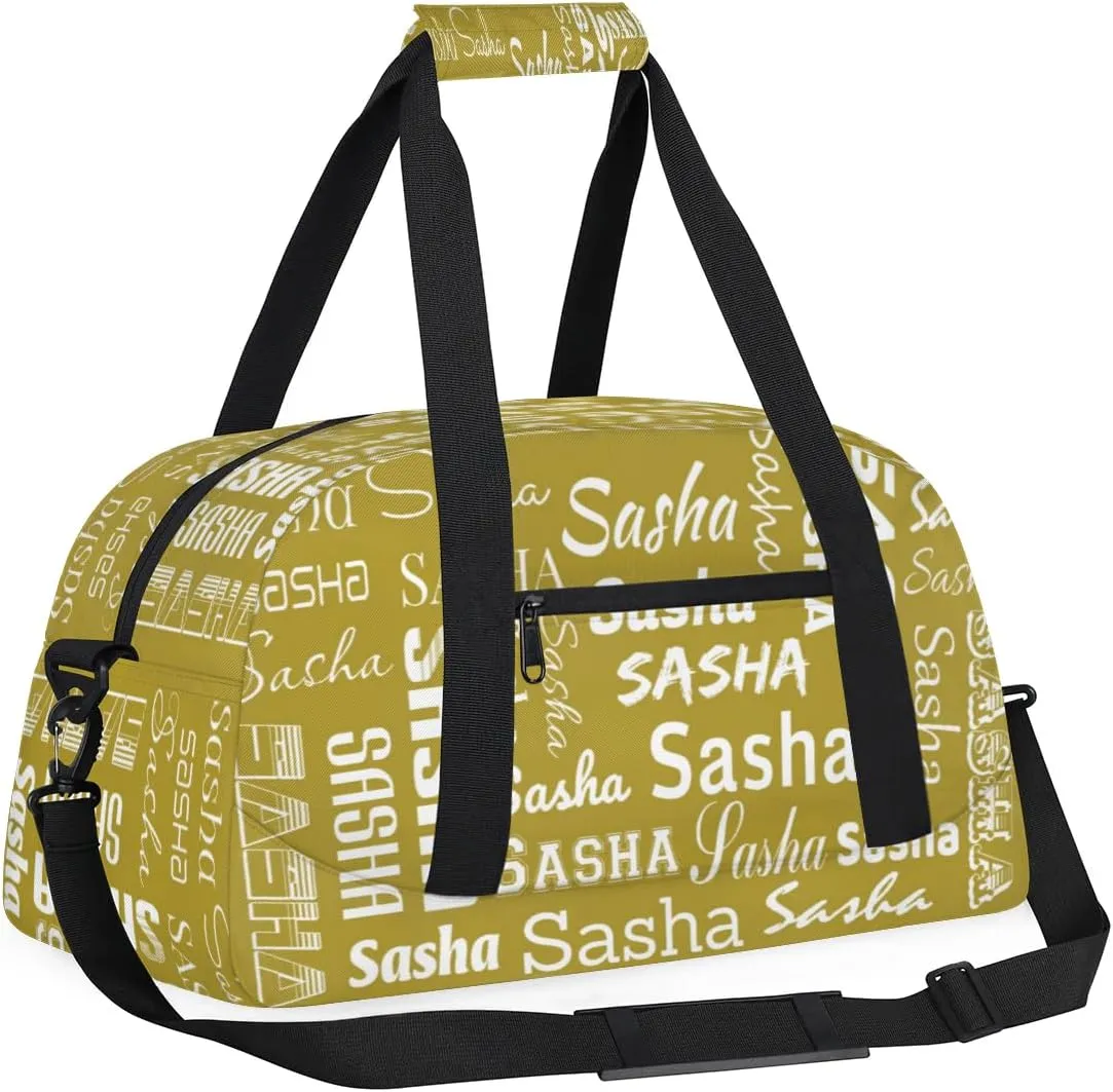 Personalized Cheer Bag, Name Dance Bag Gymnastics Bags, Custom Sport Duffel Gym Bags Travel Overnight Weekender Bags, Brown Ballet Bags