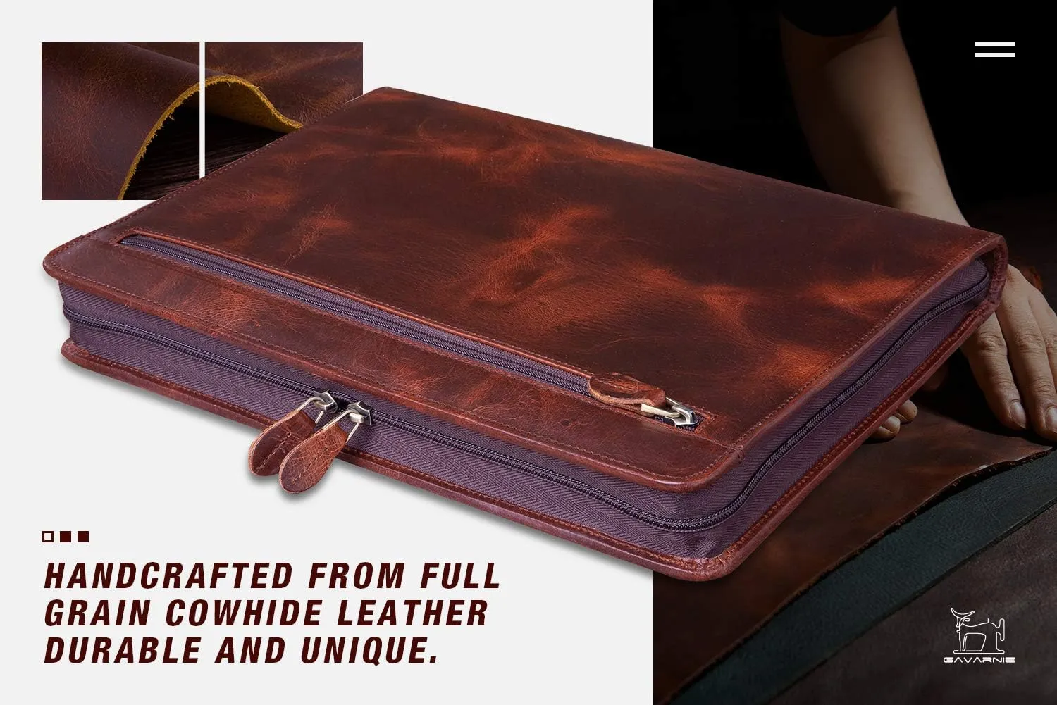 Personalized Leather Portfolio Padfolio for Men, Engraved Gifts for Father's Day for Husband from Wife, Customized Leather Gifts Present for Son/Dad, for Birthday, Oil Wax