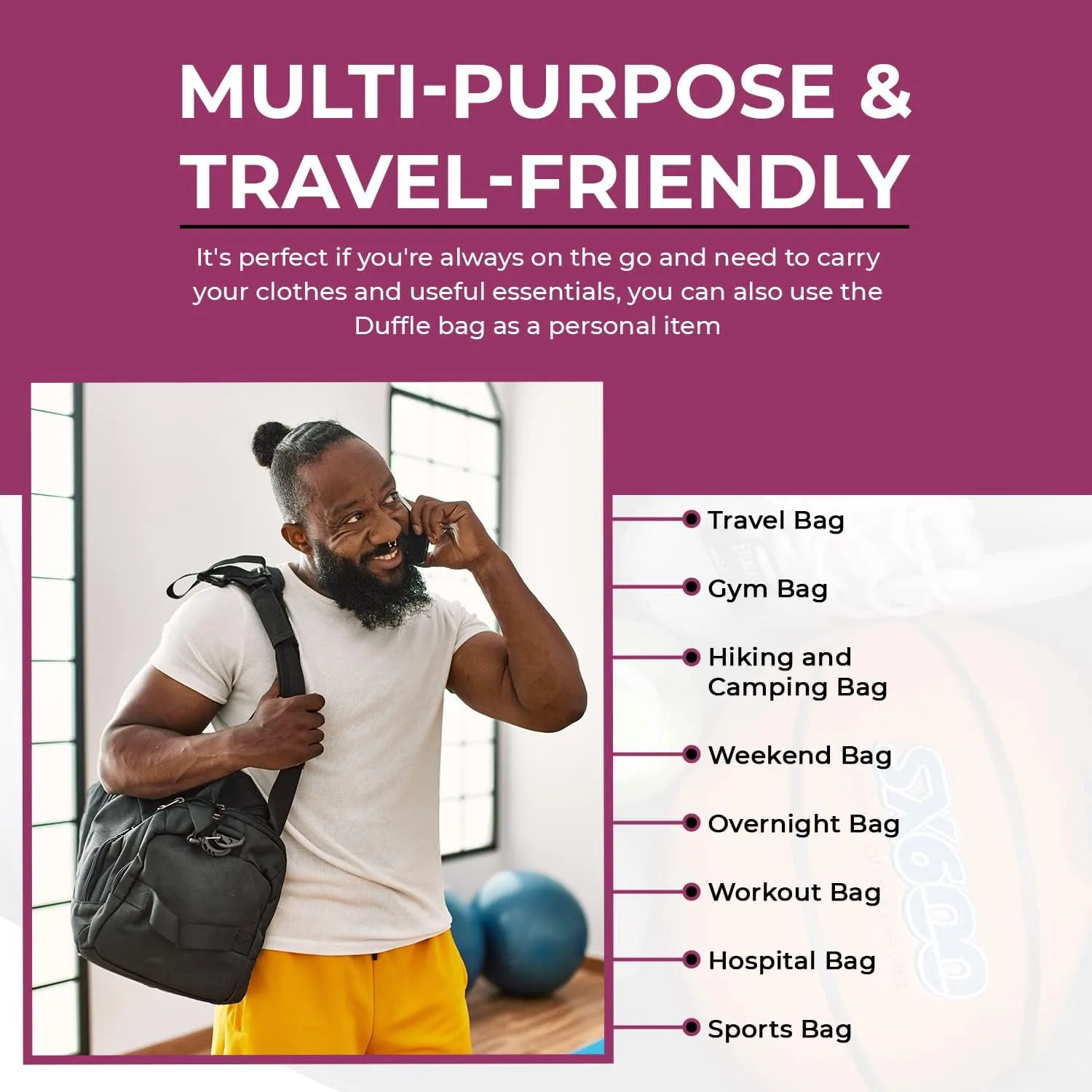 Personalized Passion Small Duffle Bag for Boys and Girls - Perfect Sized 14” Two Toned Travel Duffle - Personalized Name Sports Gym Bag for Storage - Maroon