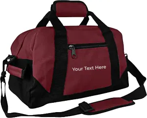 Personalized Passion Small Duffle Bag for Boys and Girls - Perfect Sized 14” Two Toned Travel Duffle - Personalized Name Sports Gym Bag for Storage - Maroon