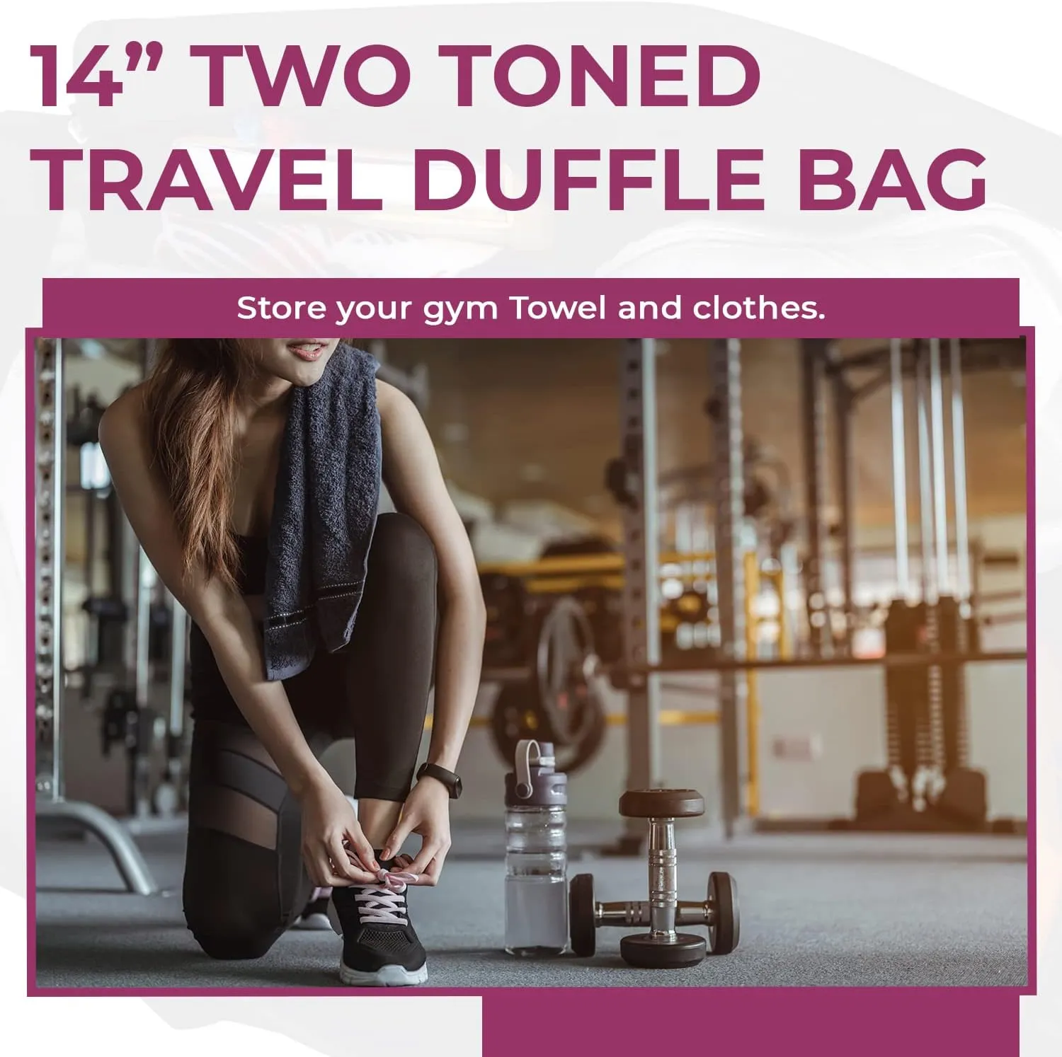 Personalized Passion Small Duffle Bag for Boys and Girls - Perfect Sized 14” Two Toned Travel Duffle - Personalized Name Sports Gym Bag for Storage - Maroon