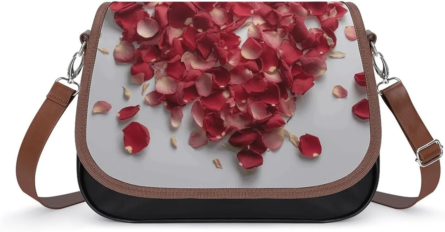 Petals Form Heart Shape Laptop Tote Bag Leather Computer Bags Lined Shoulder Purse Purses And Handbags Business Office Work Bag Top Handle Handbag for Women