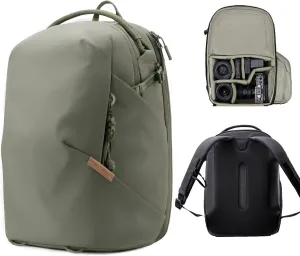 PGYTECH OneGo Lite Camera Backpack Water-Resistant DSLR/Mirrorless Bag for Sony/Canon/Fujifilm, Drone Backpack, Tripod Mount Travel & Weekend Photography Pack for 16" Laptop (Forest, 22L)
