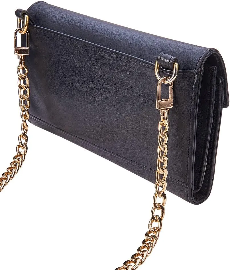 PH PandaHall 63 inch Flat Purse Chain, Extra Long Iron Corssbody Bag Chain Strap Replacement 10mm Width Golden Handbags Handle Chain for Wallet Clutch Satchel Tote with 2 Pieces Swivel Buckles