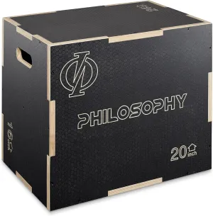 Philosophy Gym 3 in 1 Non-Slip Wood Plyo Box- Jump Plyometric Box for Training and Conditioning