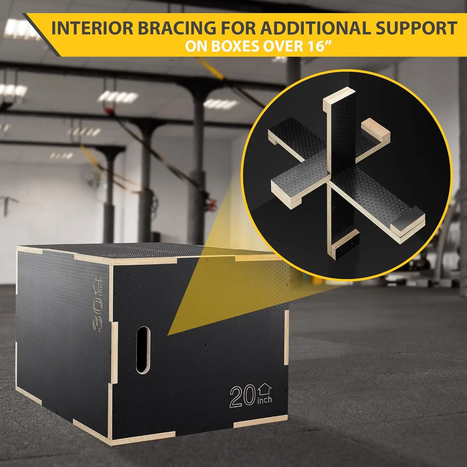 Philosophy Gym 3 in 1 Non-Slip Wood Plyo Box- Jump Plyometric Box for Training and Conditioning