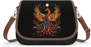 Phoenixs Bird Messenger Bag for Women PU Leather Crossbody Bags Shoulder Handbags Purse