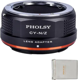 PHOLSY Lens Mount Adapter Manual Focus Compatible with Contax Yashica Mount Lens C/Y to Nikon Z Mount Camera Compatible with Nikon Z fc, Z30, Z9, Z8, Z6, Z7, Z5, Z50