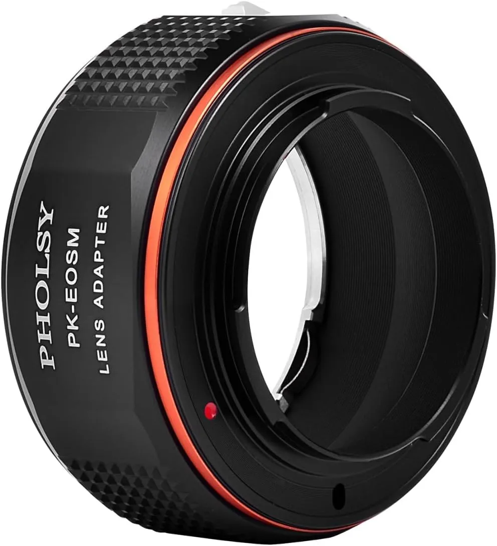 PHOLSY Lens Mount Adapter PK to EF-M Compatible with Pentax K PK Lens to Canon EF-M (EOS M) Camera Body EOS M, M2, M3, M5, M6, M10, M50, M100, M200, M50 II, M6 II, PK to EOSM