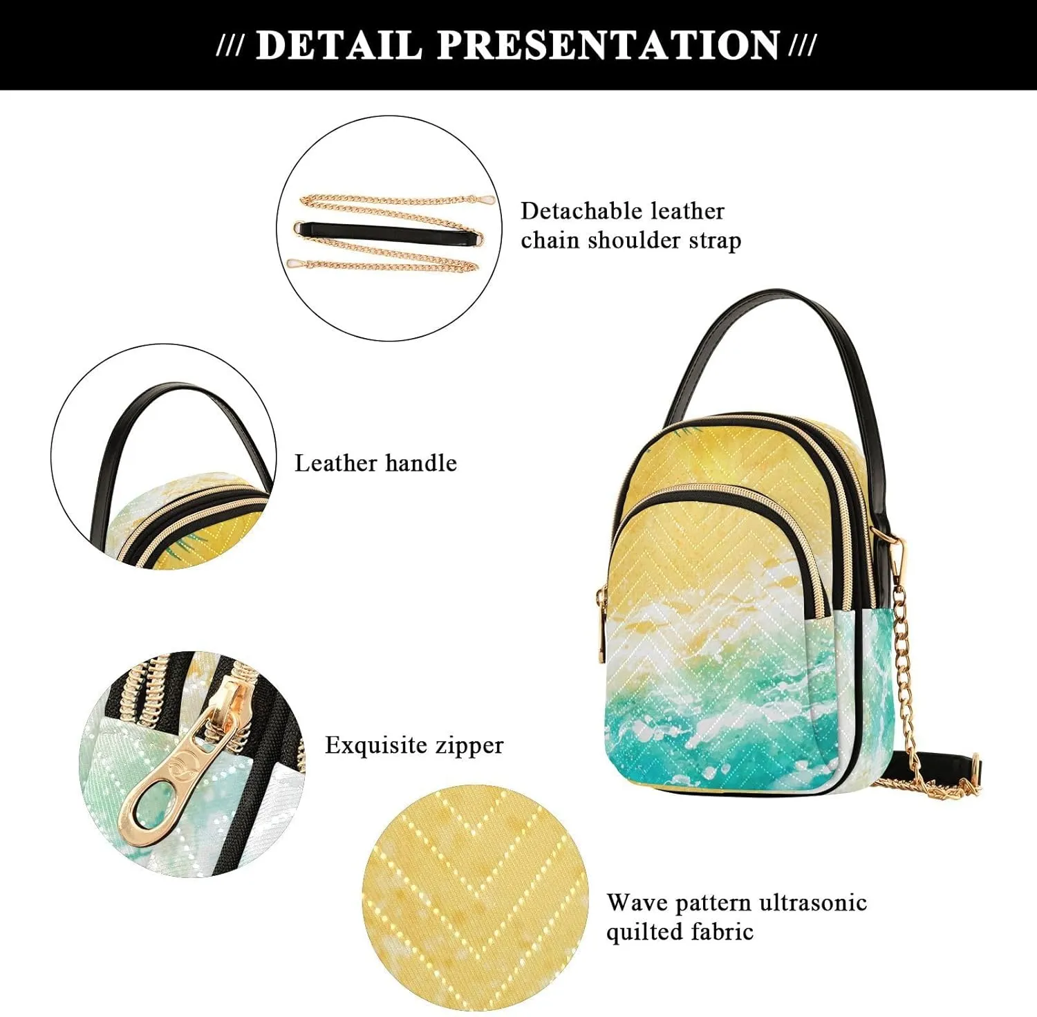 Phone Purse Women's Crossbody Handbags Quilted Small Leather Crossbody Bags Shoulder Bag for Women Girls Cherries
