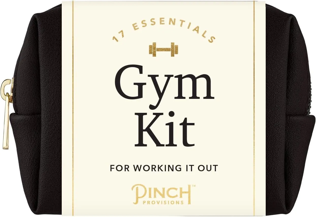 Pinch Provisions Gym Kit, Includes 15 Personal Care Essentials for Wellness & Beauty, Perfect for Gifts, Gym Bags, Duffle Bags & Lockers (Black)