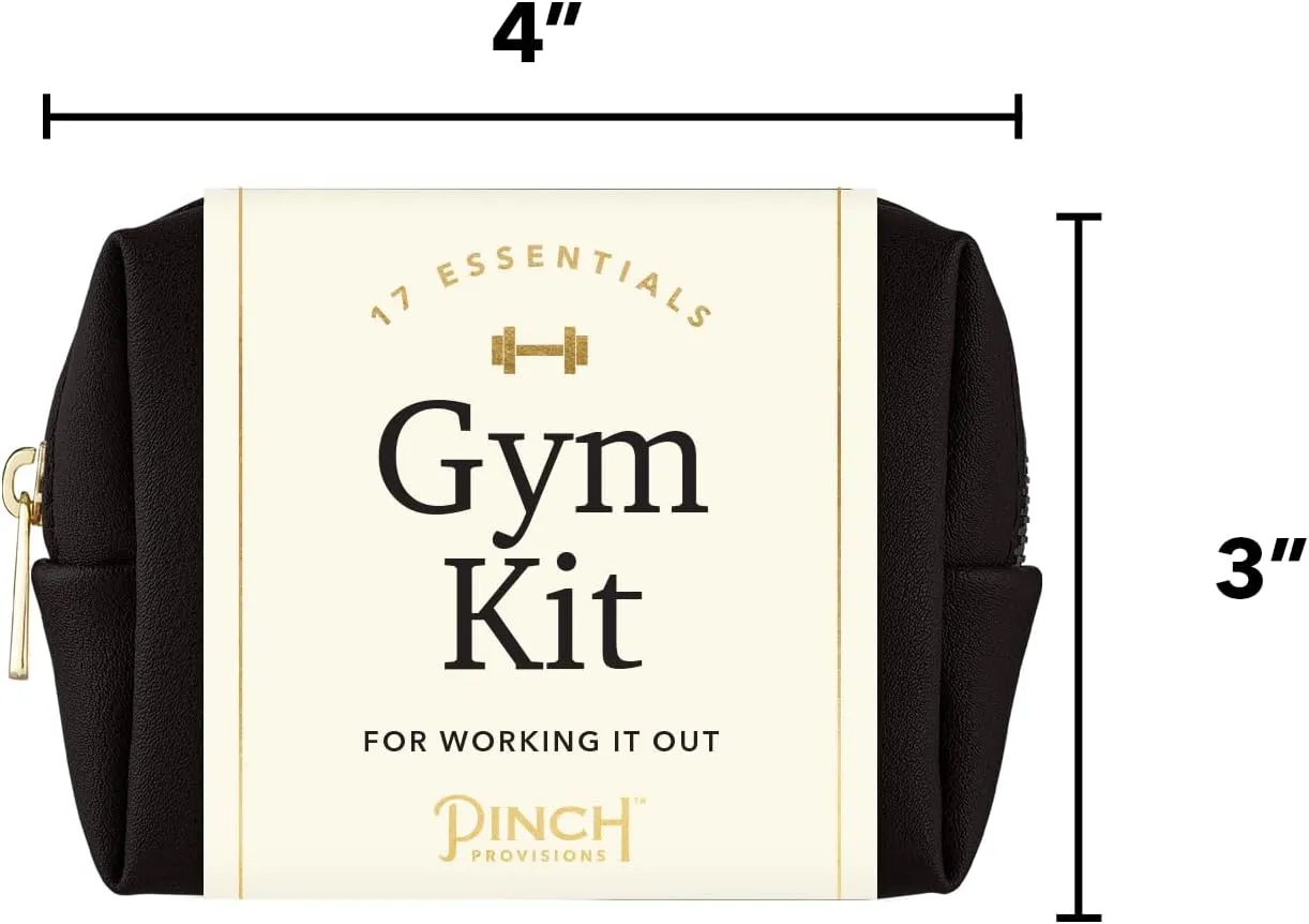 Pinch Provisions Gym Kit, Includes 15 Personal Care Essentials for Wellness & Beauty, Perfect for Gifts, Gym Bags, Duffle Bags & Lockers (Black)