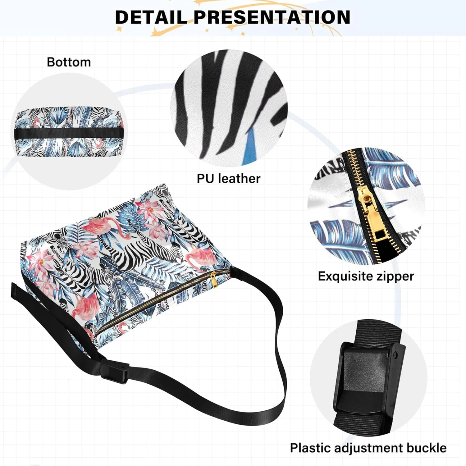 Pink Flamingos Funny Leather Hobo Purses for Women Large Crossbody Purses Animal Print Women Shoulder Handbags