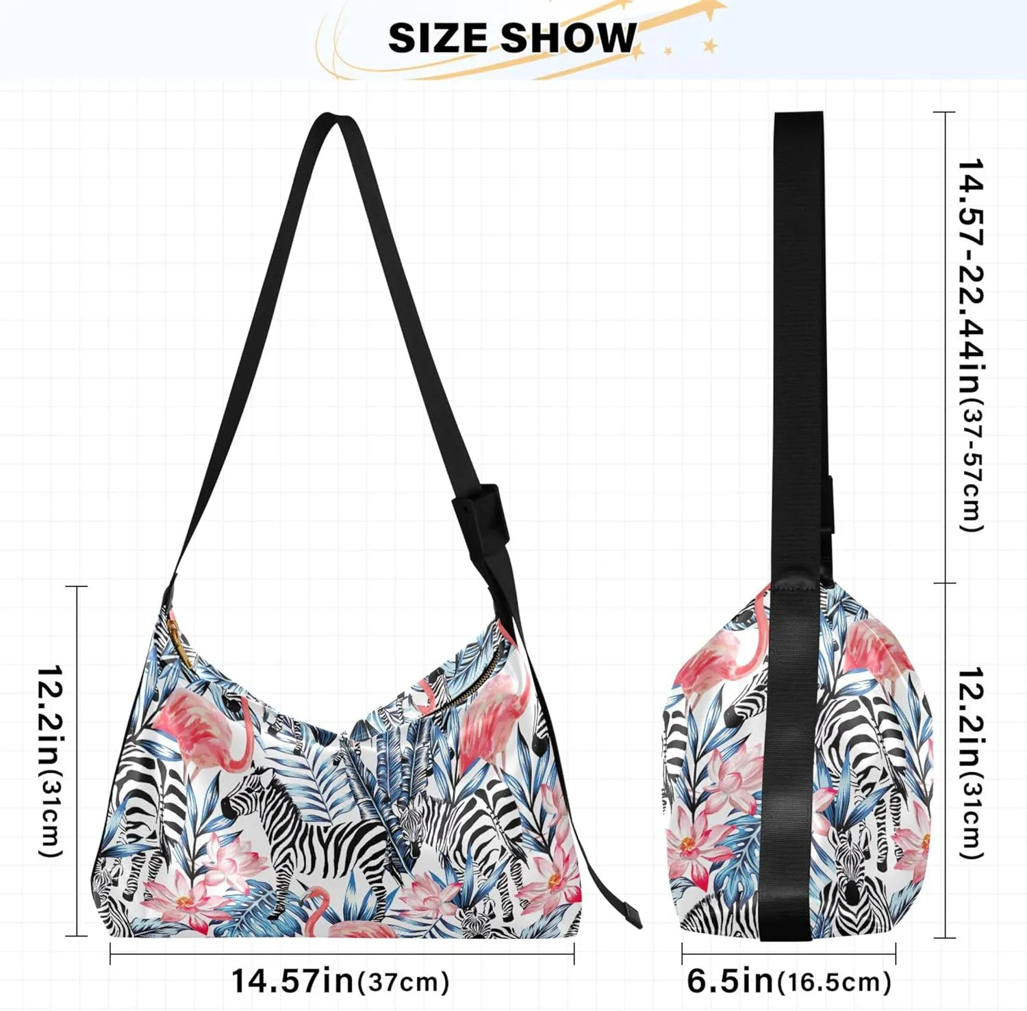 Pink Flamingos Funny Leather Hobo Purses for Women Large Crossbody Purses Animal Print Women Shoulder Handbags