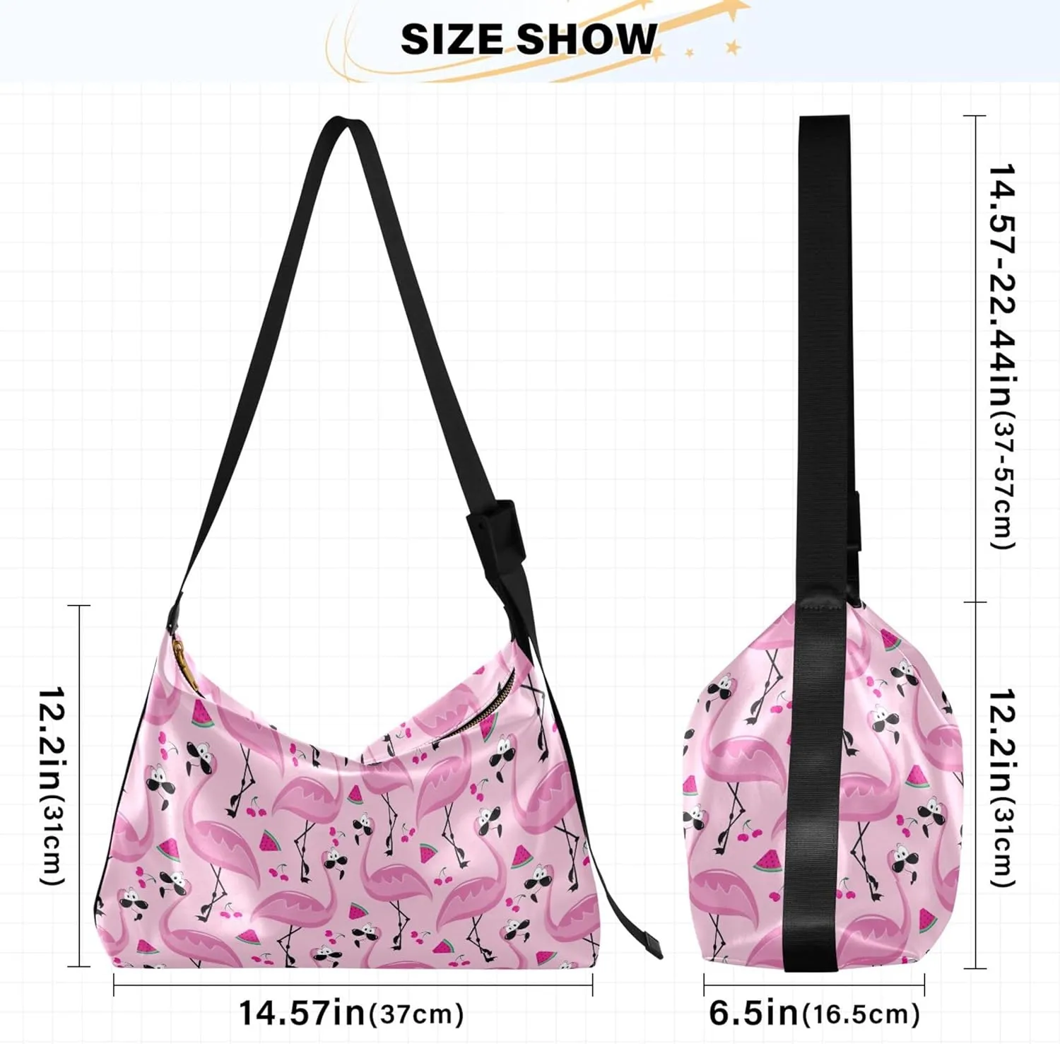 Pink Flamingos Funny Leather Hobo Purses for Women Large Crossbody Purses Animal Print Women Shoulder Handbags