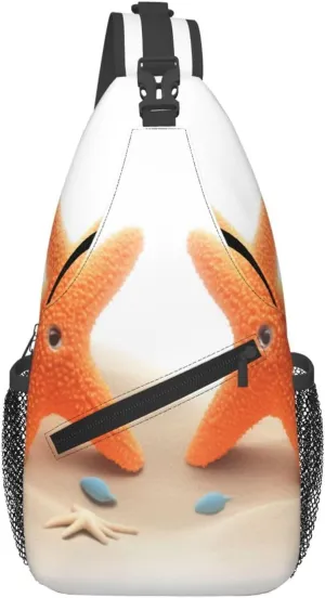 Pink Starfish Men's And Women's Small Crossbody Bags Chest Bags Daily Bags Are Suitable For Outdoor Hiking Trips
