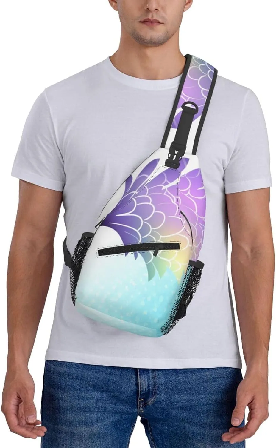 Pink Starfish Men's And Women's Small Crossbody Bags Chest Bags Daily Bags Are Suitable For Outdoor Hiking Trips