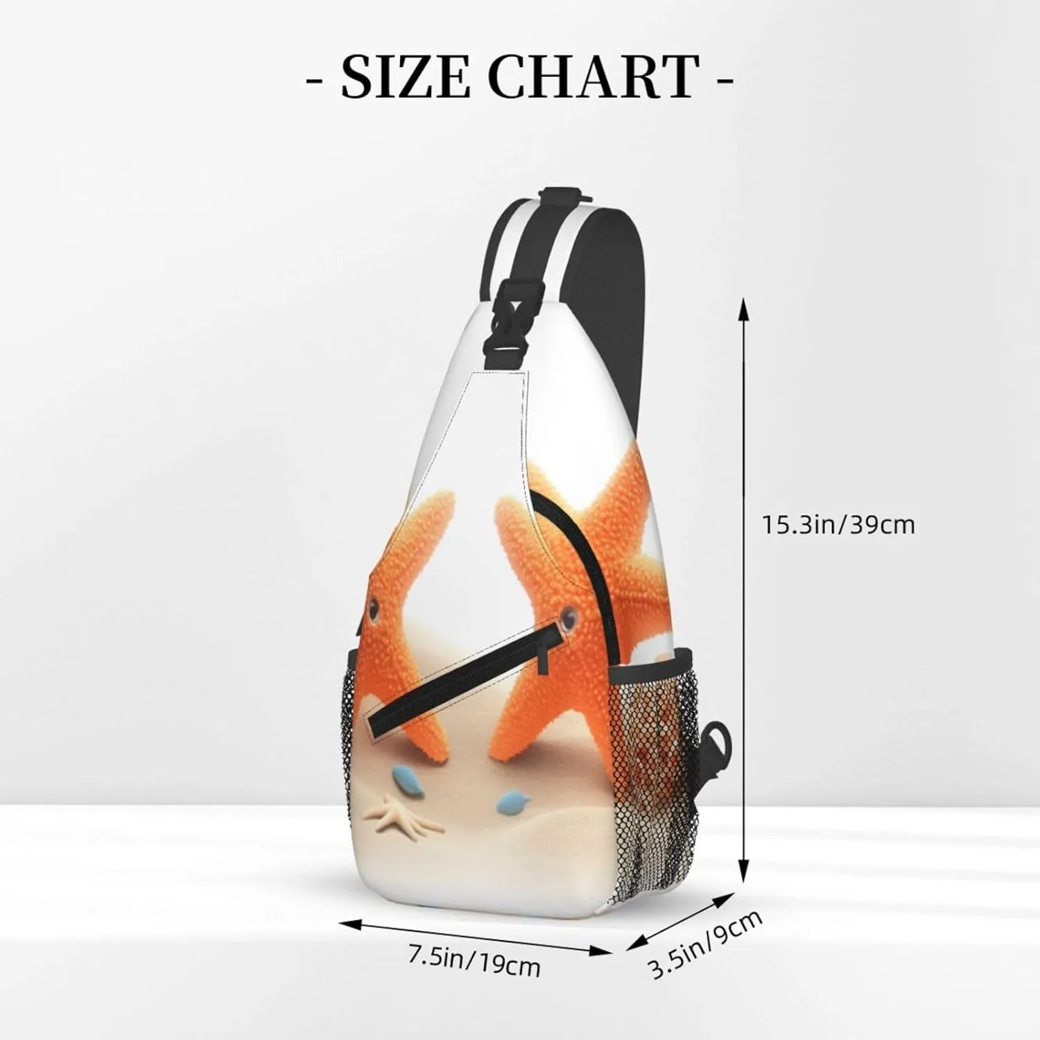 Pink Starfish Men's And Women's Small Crossbody Bags Chest Bags Daily Bags Are Suitable For Outdoor Hiking Trips