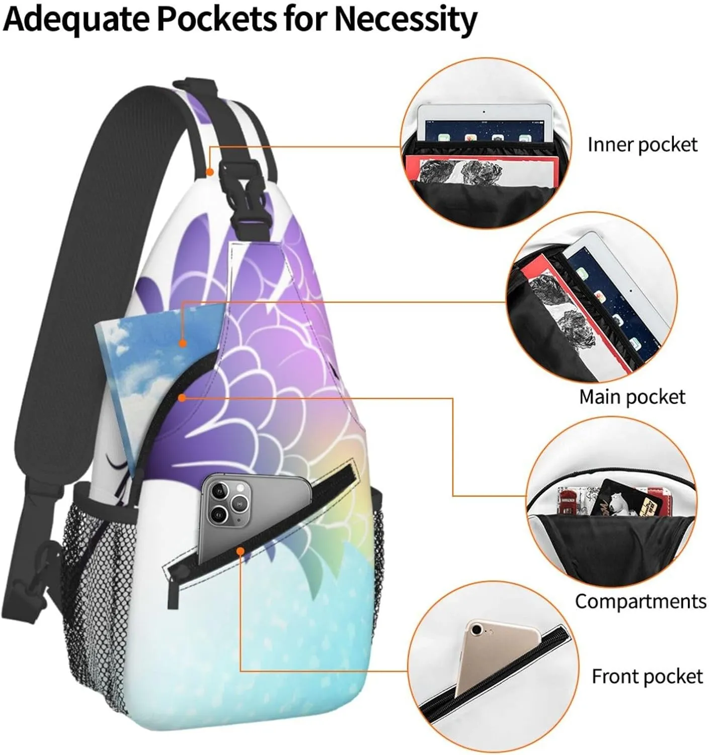 Pink Starfish Men's And Women's Small Crossbody Bags Chest Bags Daily Bags Are Suitable For Outdoor Hiking Trips