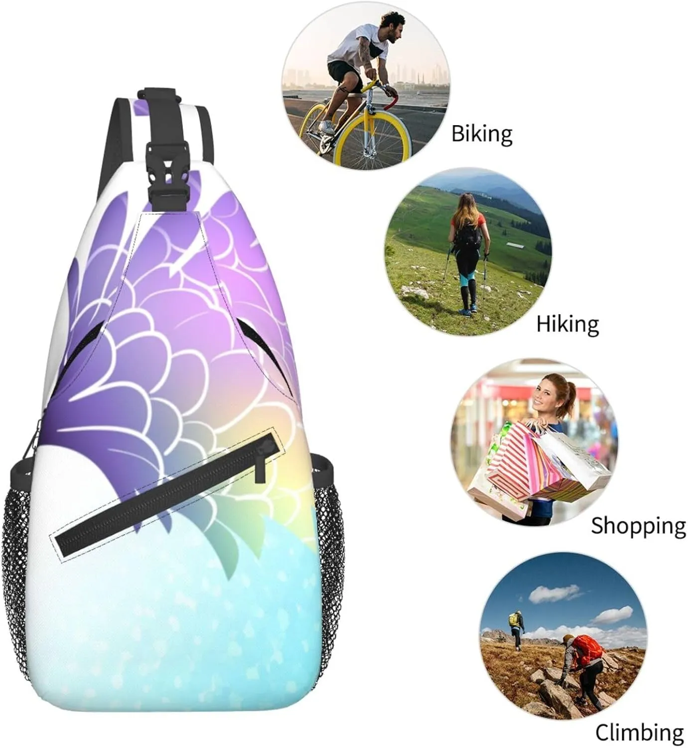 Pink Starfish Men's And Women's Small Crossbody Bags Chest Bags Daily Bags Are Suitable For Outdoor Hiking Trips