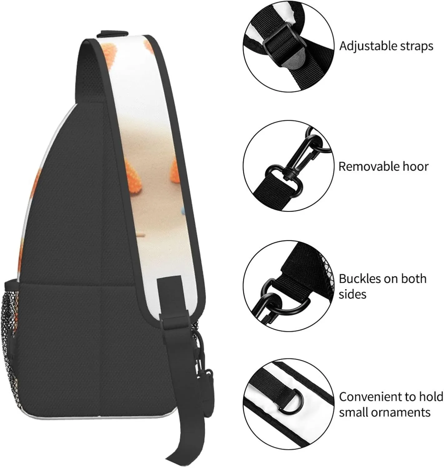 Pink Starfish Men's And Women's Small Crossbody Bags Chest Bags Daily Bags Are Suitable For Outdoor Hiking Trips