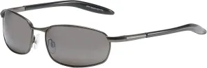Piranha Attitude Narrow Full Frame Metal Sunglasses with Smoke Lens