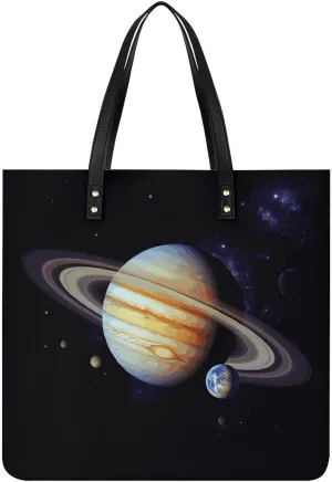 Planet Jupiter Large Leather Handbags Women Fashion Handbag Multifunctional Travel Bag It Is A Great Gift for Mothers, Teachers, Friends, Bridesmaids