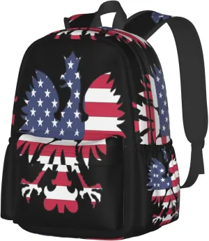 Polish American Eagle Laptop Backpack Work Travel Backpacks Business Rucksack Casual Outdoor Daypack with Adjustable Strap Bags for Sports Office Gym Hiking
