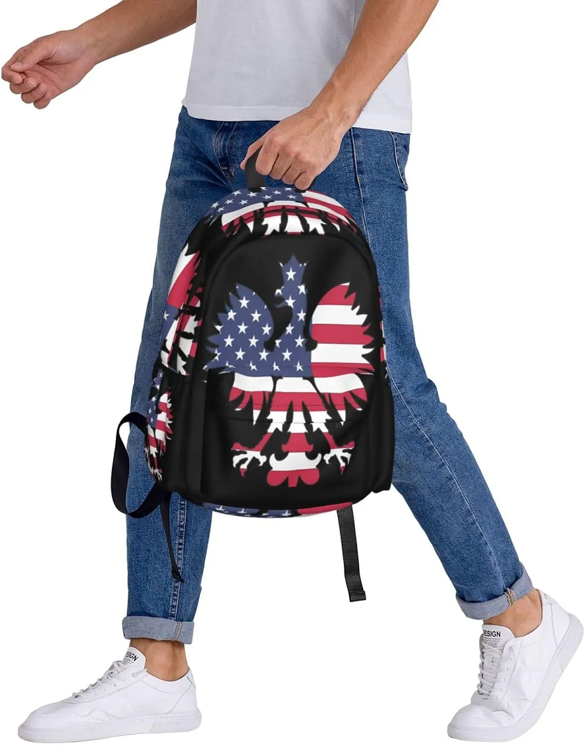 Polish American Eagle Laptop Backpack Work Travel Backpacks Business Rucksack Casual Outdoor Daypack with Adjustable Strap Bags for Sports Office Gym Hiking