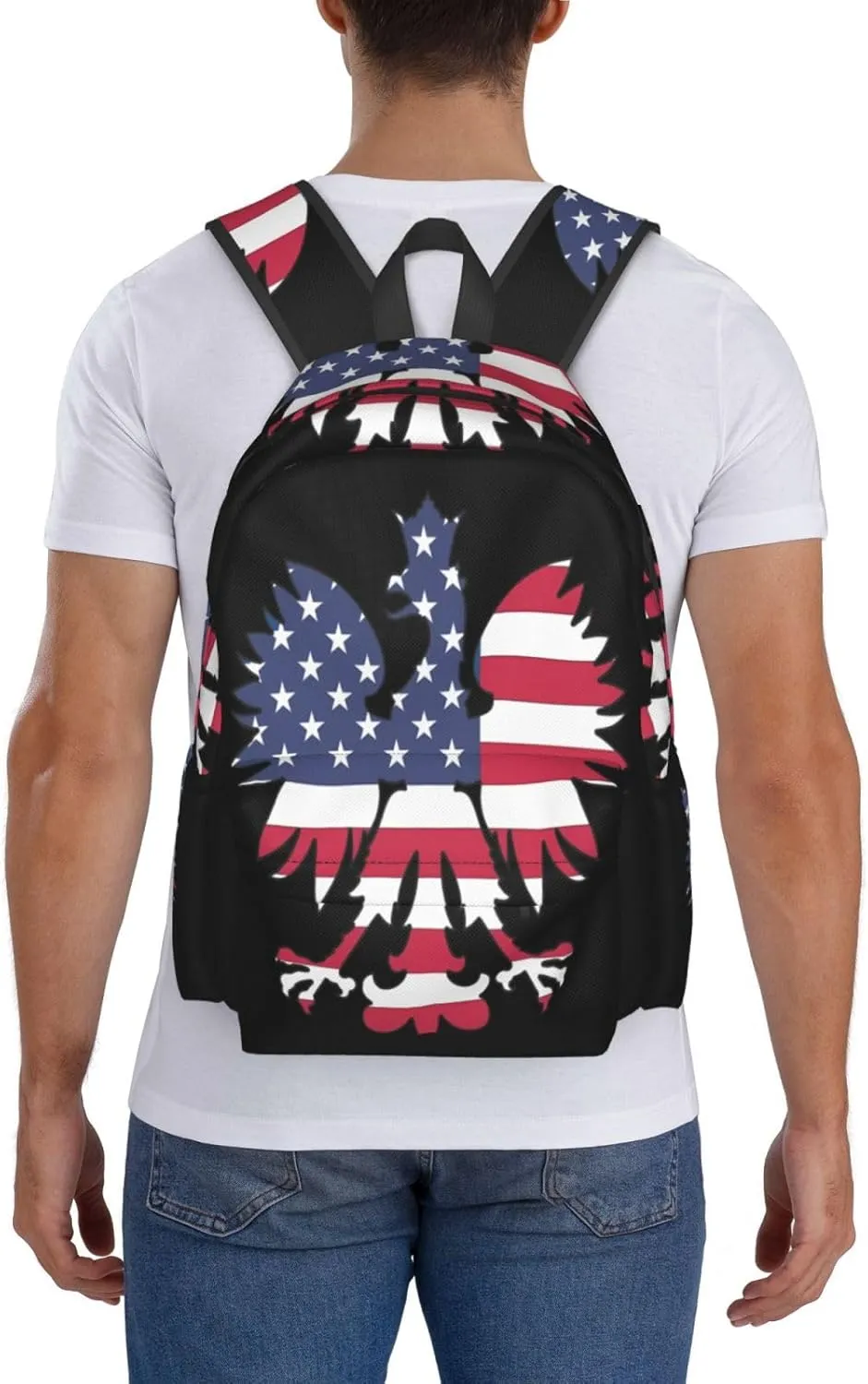 Polish American Eagle Laptop Backpack Work Travel Backpacks Business Rucksack Casual Outdoor Daypack with Adjustable Strap Bags for Sports Office Gym Hiking