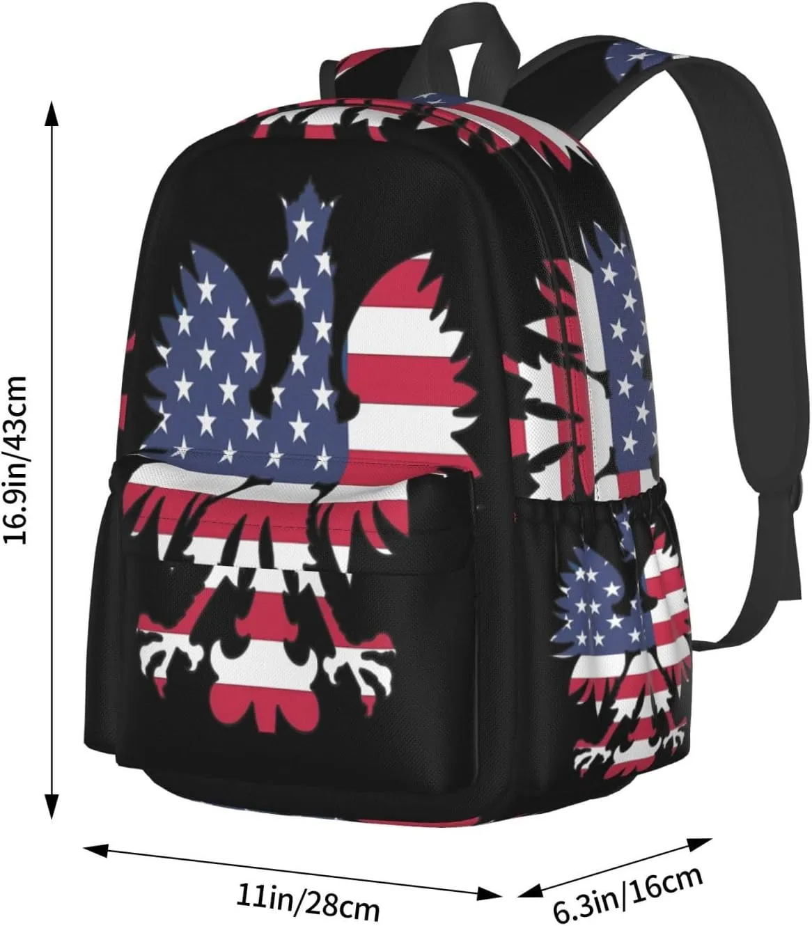 Polish American Eagle Laptop Backpack Work Travel Backpacks Business Rucksack Casual Outdoor Daypack with Adjustable Strap Bags for Sports Office Gym Hiking