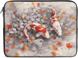 Pond Koi Maple Leaf Laptop Sleeve 13/15 Inch Durable Briefcase Cover Shockproof Protective Case Handbags Portable Laptop Bag