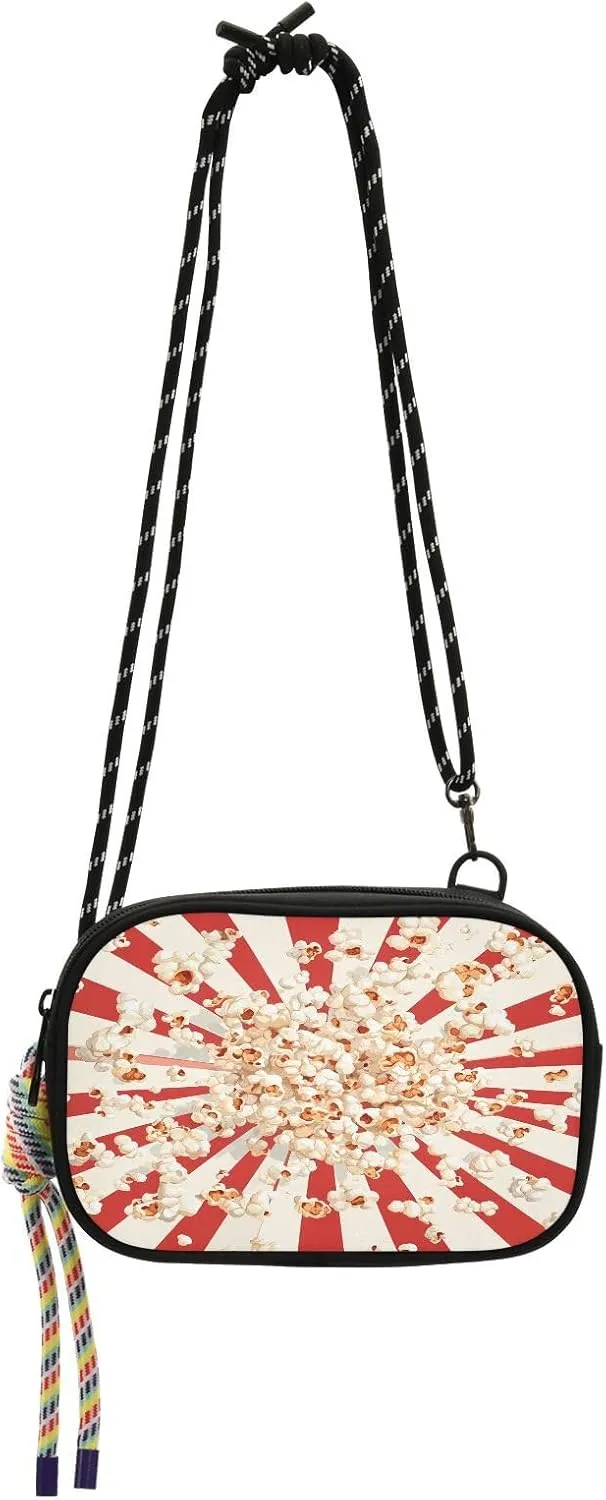 Popcorn Background Small Crossbody Bags for Women Lightweight Crossbody Phone Purse Women's Crossbody Handbags with Adjustable Strap