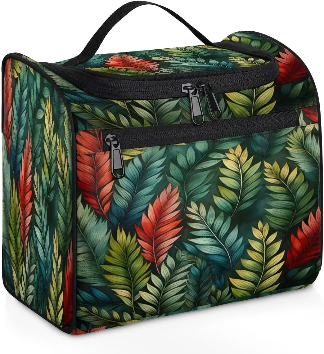 Portable Makeup Bag Cosmetic Bags for Women Leaves Themed Cute Waterproof Hanging Toiletry Bag Organizer cosmetics Bags