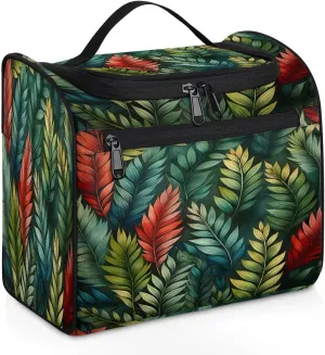Portable Makeup Bag Cosmetic Bags for Women Leaves Themed Cute Waterproof Hanging Toiletry Bag Organizer cosmetics Bags