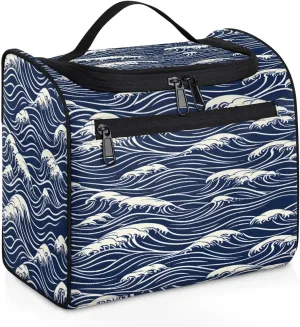 Portable Makeup Bag Cosmetic Bags for Women Seawater Print Cute Waterproof Hanging Toiletry Bag Organizer cosmetics Bags