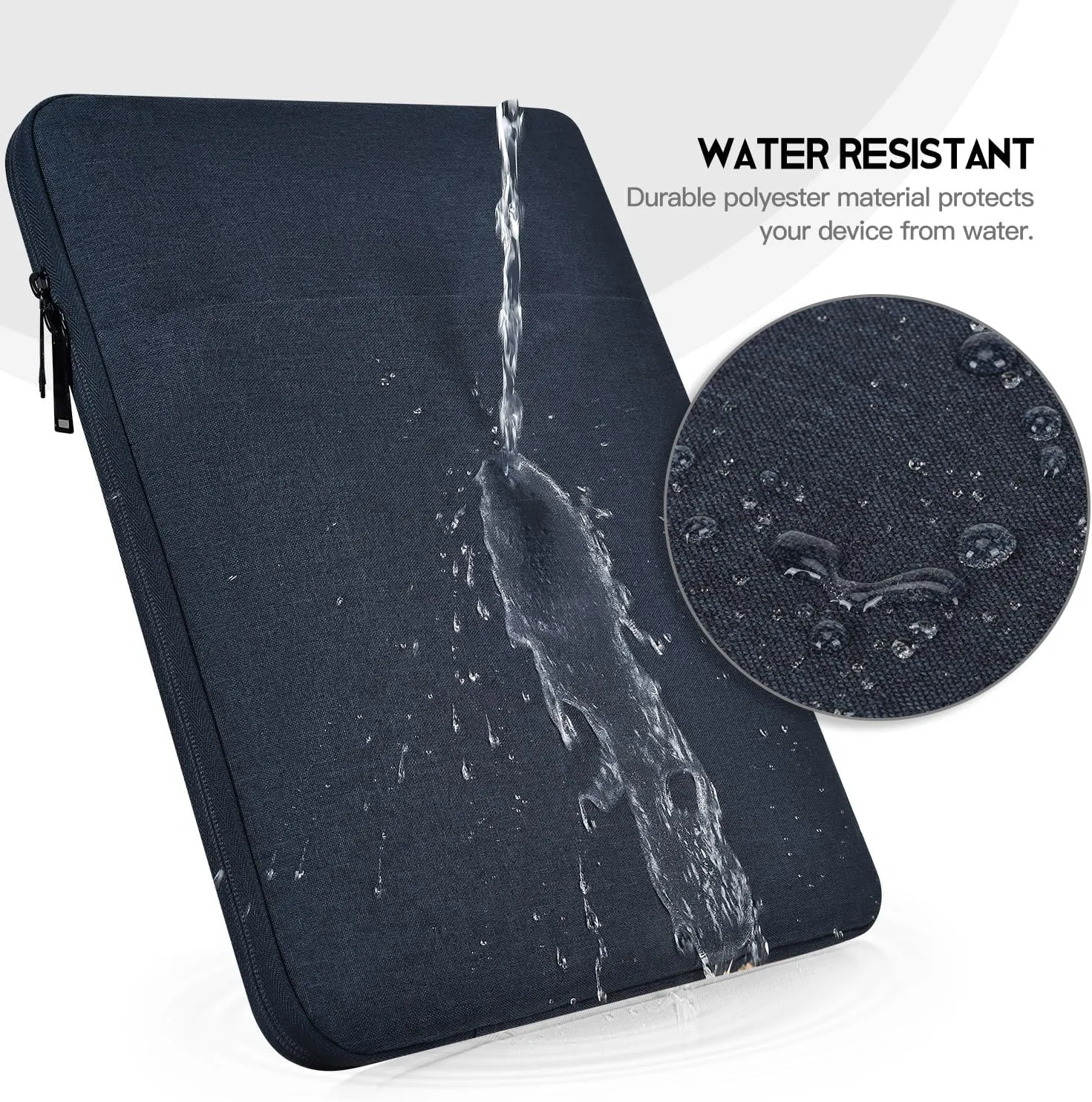 Portable Monitor Sleeve 15.6 16.1 inch, Padded Shockproof Carrying Case Bag for 15.6-16.1 inch Portable Display Monitors, Water-Resistant Laptop Bag Cover with Accessory Pocket -Navy Blue
