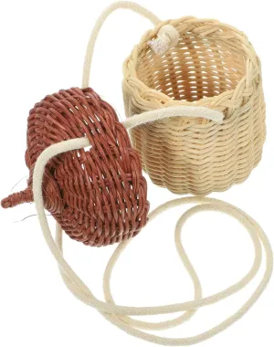 PRETYZOOM Rattan Children Bag Decorative Mini Shoulder Bag for Purses for Boys and Girls Photo Shoots