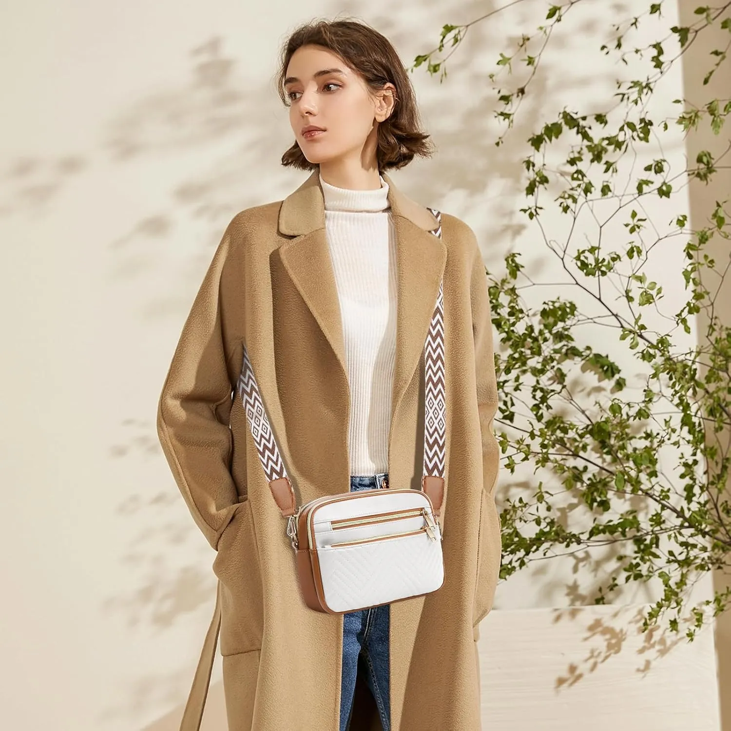 printe Small Crossbody Bags for Women, Vegan Leather Trendy Purses for Women, Travel Handbags with Adjustable Shoulder Strap