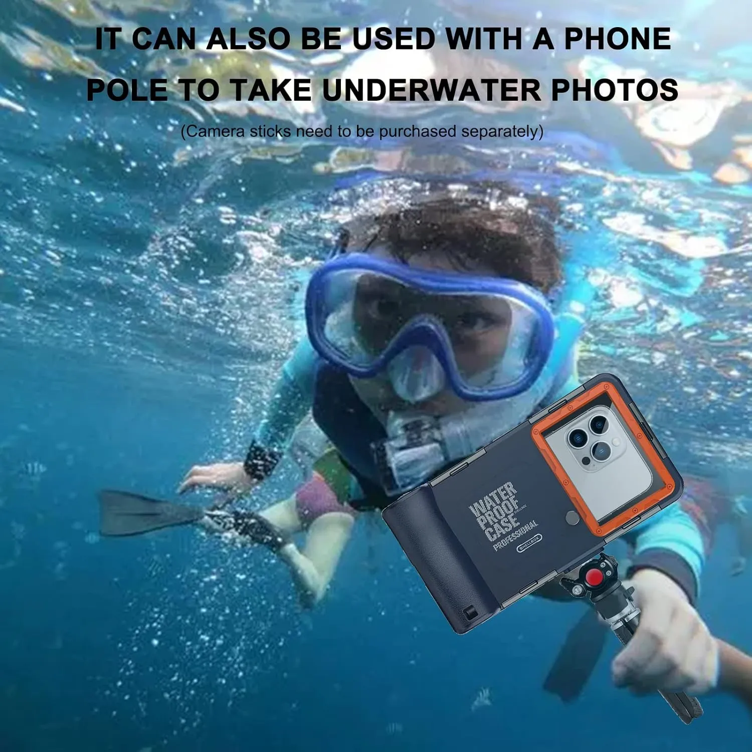 Professional Waterproof Diving Case for Snorkeling, 15M/50FT Underwater Photo & Video Protective Housings with Lanyard for iPhone 16/15/14/13/12Pro Max/XR/XS/X Samsung Galaxy S25/24/23/22 Ultra/Plus