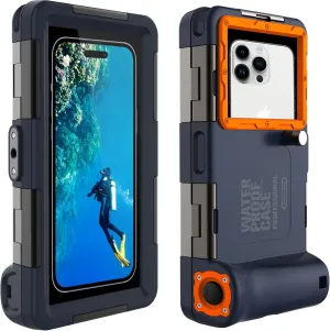 Professional Waterproof Diving Case for Snorkeling, 15M/50FT Underwater Photo & Video Protective Housings with Lanyard for iPhone 16/15/14/13/12Pro Max/XR/XS/X Samsung Galaxy S25/24/23/22 Ultra/Plus