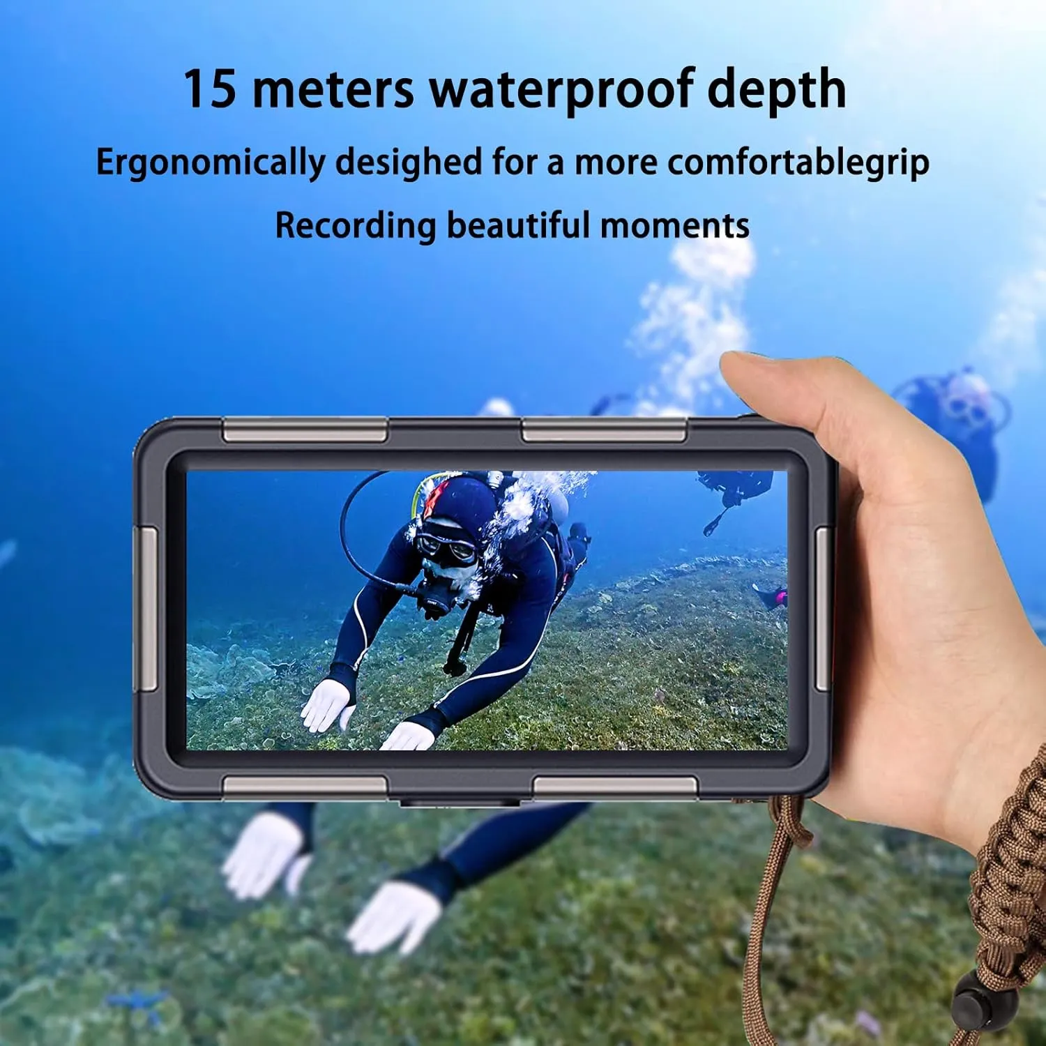 Professional Waterproof Diving Case for Snorkeling, 15M/50FT Underwater Photo & Video Protective Housings with Lanyard for iPhone 16/15/14/13/12Pro Max/XR/XS/X Samsung Galaxy S25/24/23/22 Ultra/Plus