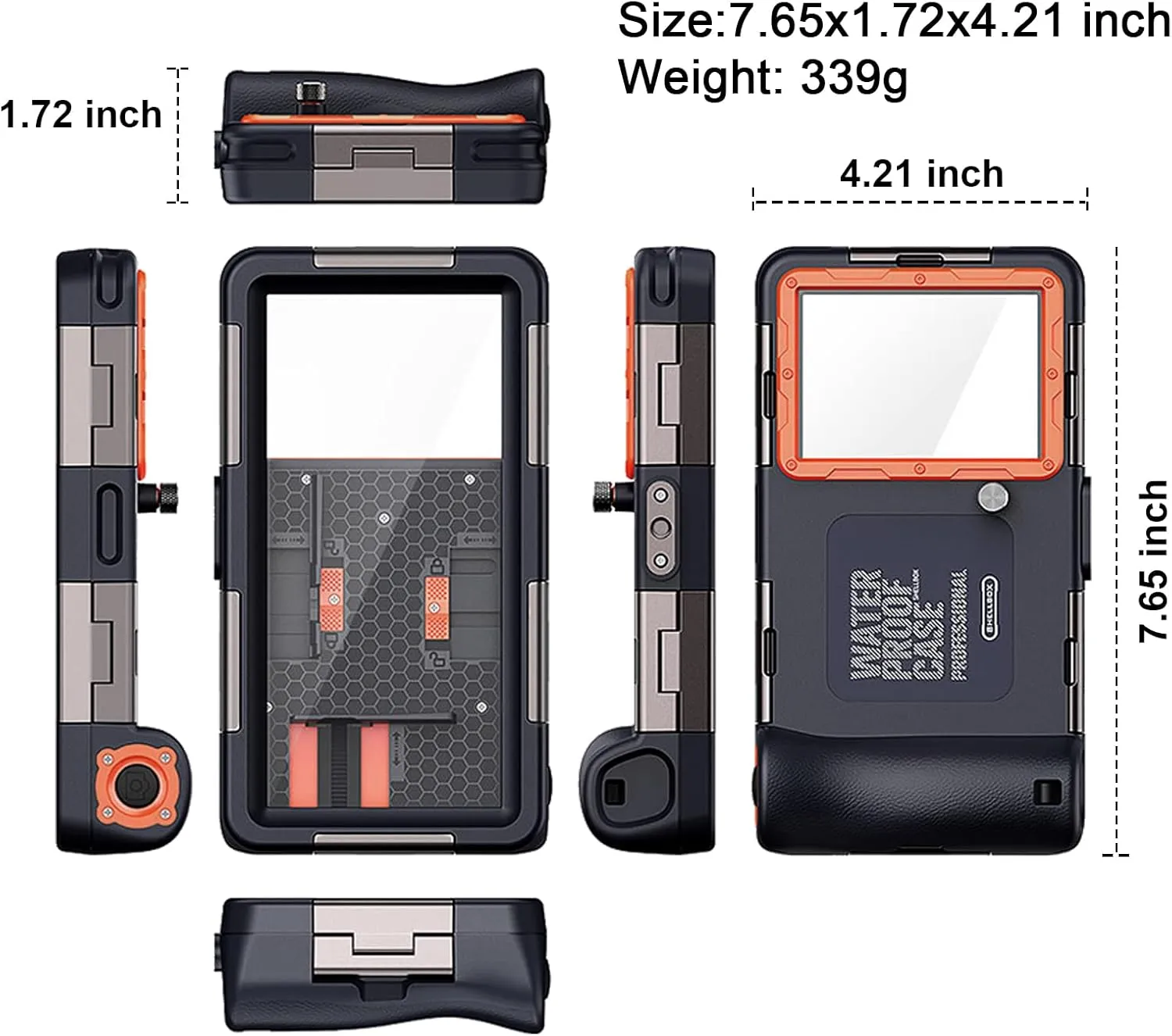 Professional Waterproof Diving Case for Snorkeling, 15M/50FT Underwater Photo & Video Protective Housings with Lanyard for iPhone 16/15/14/13/12Pro Max/XR/XS/X Samsung Galaxy S25/24/23/22 Ultra/Plus