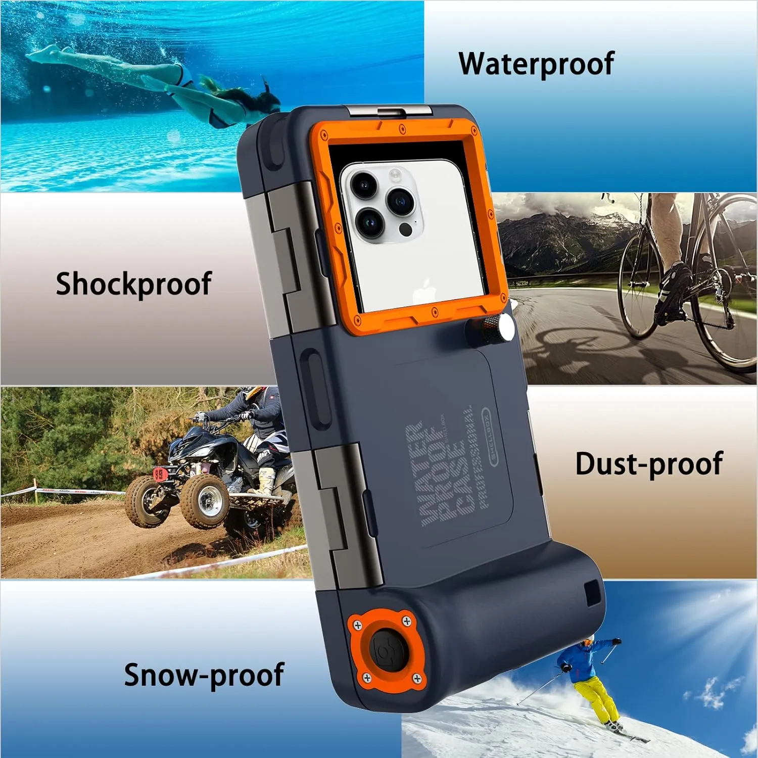Professional Waterproof Diving Case for Snorkeling, 15M/50FT Underwater Photo & Video Protective Housings with Lanyard for iPhone 16/15/14/13/12Pro Max/XR/XS/X Samsung Galaxy S25/24/23/22 Ultra/Plus