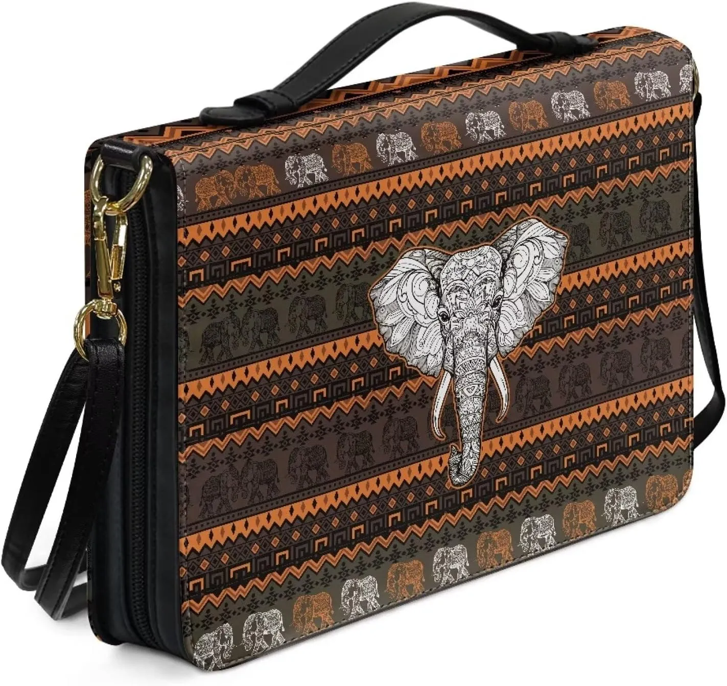 PU Leather Handle Bible Cover Church Book Cover with Strap,Carrying Book Case Crossbody Bag
