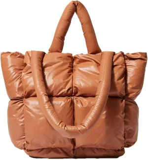 Puffer Shoulder Bag for Women Mini Down Satchel Hobo Bag Quilted Tote Bag Chic Purses 2024