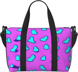 Puppy Footprints Travel Duffel Bag Tote Carry On Luggage Bag Water Resistant Weekender Overnight Bags For Foldable