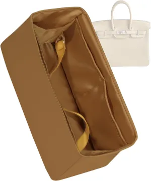 Purse Organizer for Birkin 20/25/30/35/40,Silky Smooth Insert,Lightweight Bag in Bag,Luxury Handbag Storage Accessories(Birkin 25,Biscuit)