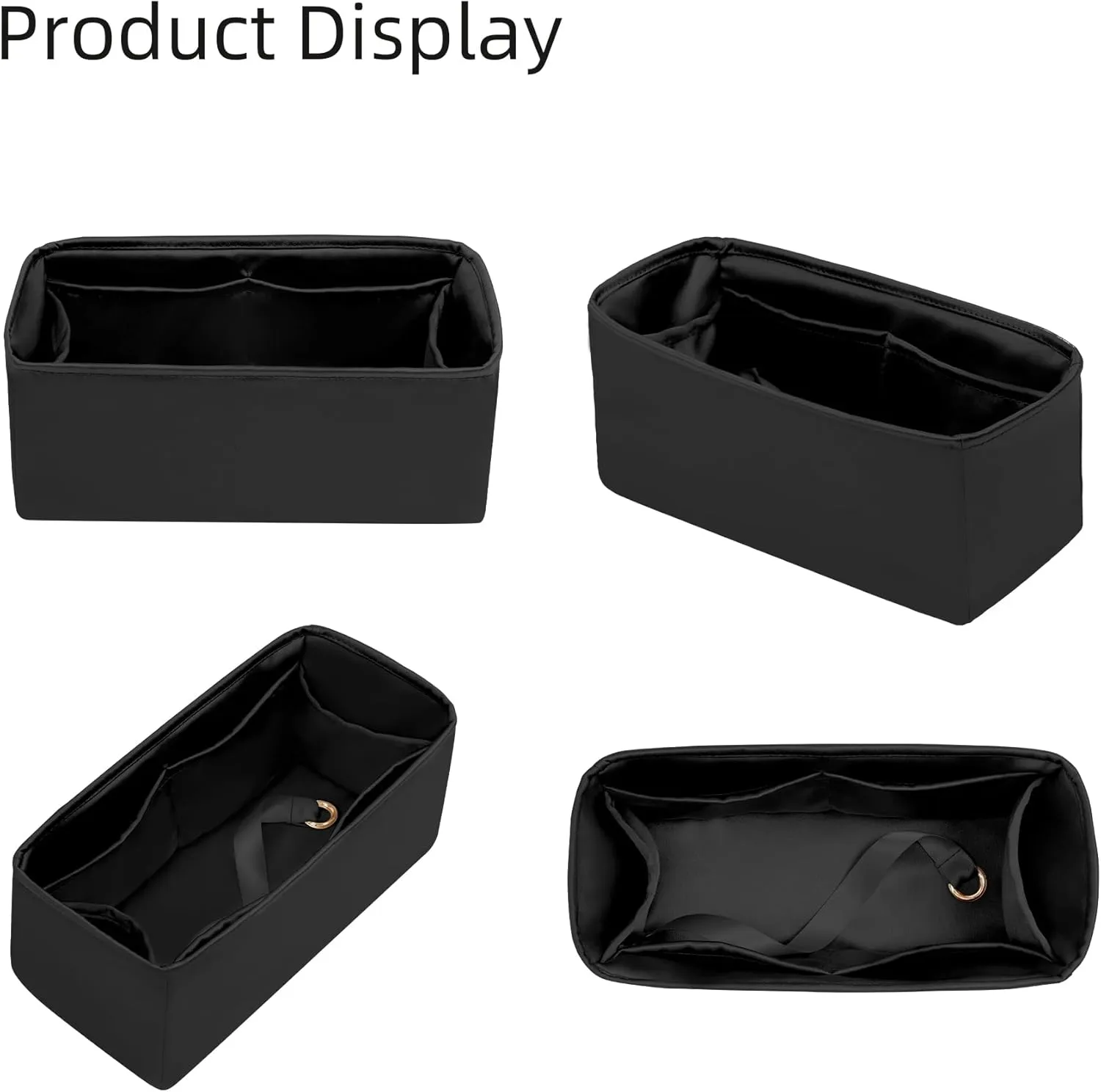 Purse Organizer for Birkin 20/25/30/35/40,Silky Smooth Insert,Lightweight Bag in Bag,Luxury Handbag Storage Accessories(Birkin 30,Black)