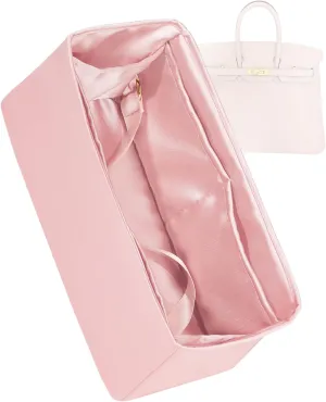 Purse Organizer for Birkin 20/25/30/35/40,Silky Smooth Insert,Lightweight Bag in Bag,Luxury Handbag Storage Accessories(Birkin 30,Bubblegum)